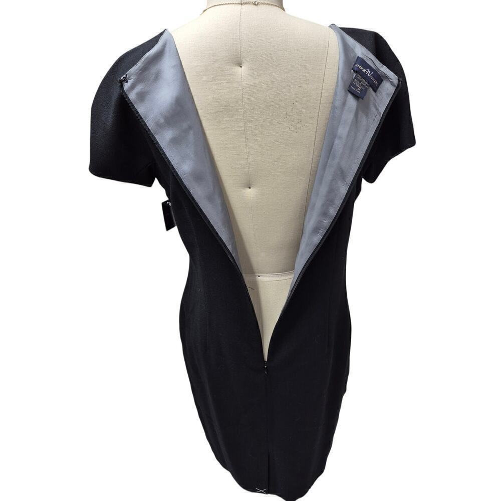 Andrea Viccaro 100% Wool Dress Black Fully Lined Sz 10 VTG 80s 90s NWT - Picture 6 of 6